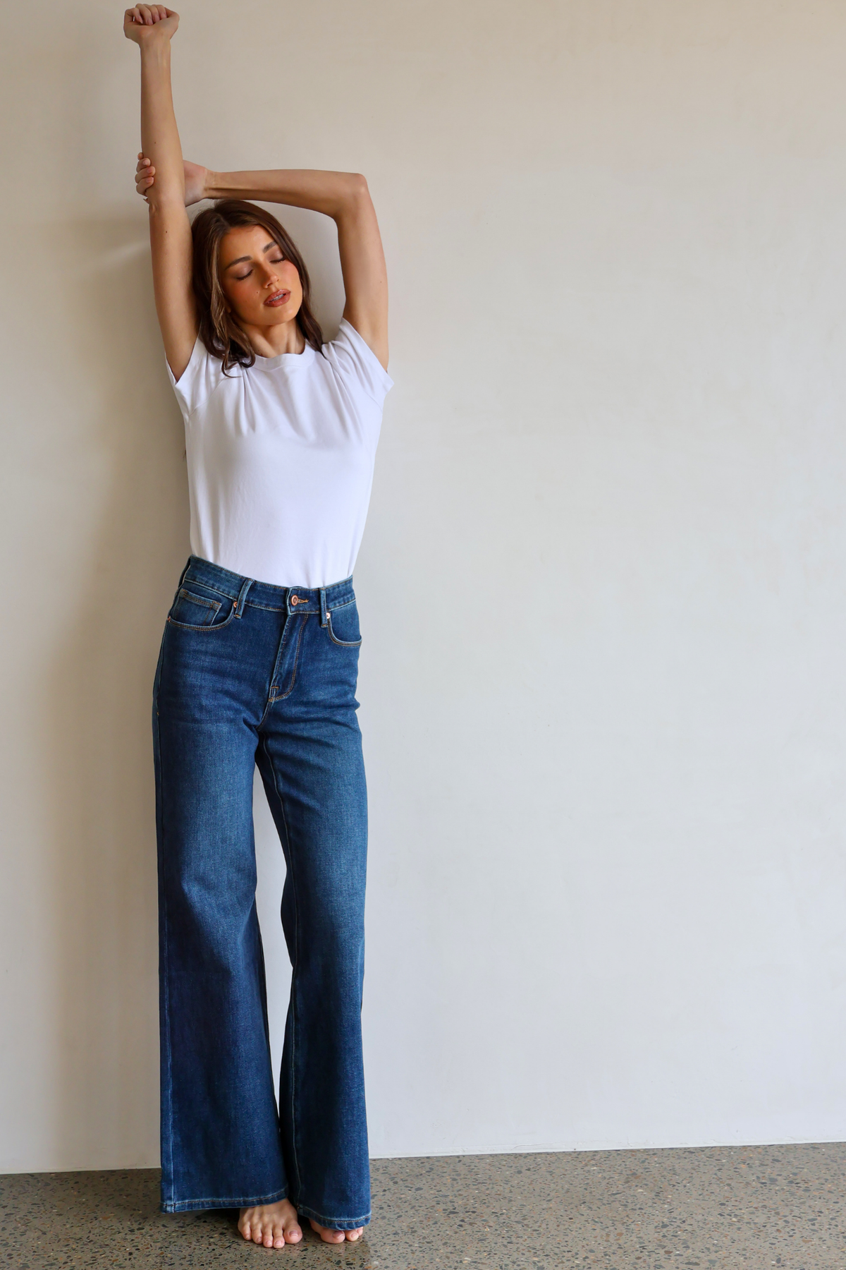 Palazzo Wide Leg Jean - Dark Denim