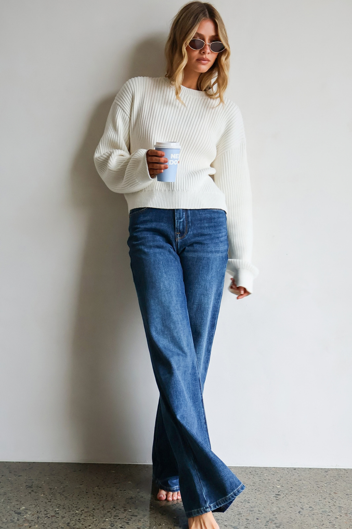 Augusta 100% Cotton Sweater - Ivory