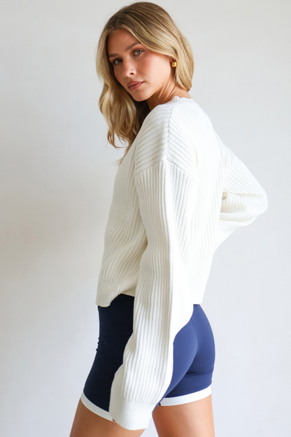Augusta 100% Cotton Sweater - Ivory