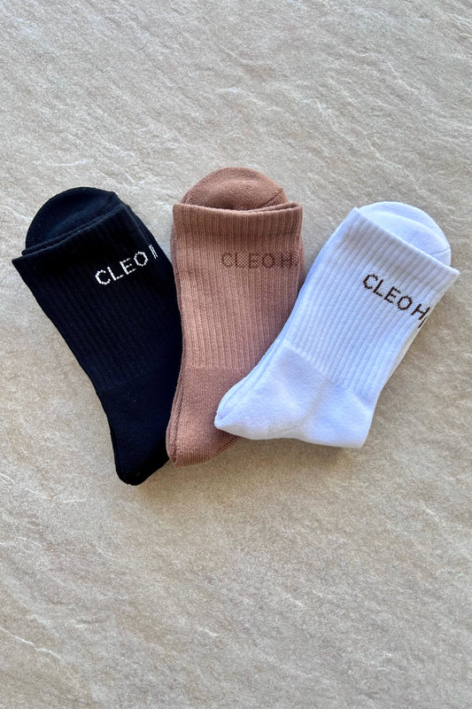 Classic Socks 3 Pack - Short - White - Tan - Black