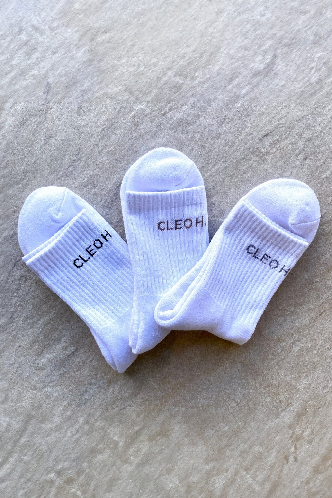 Classic Socks 3 Pack - Short - White - Cleo Harper