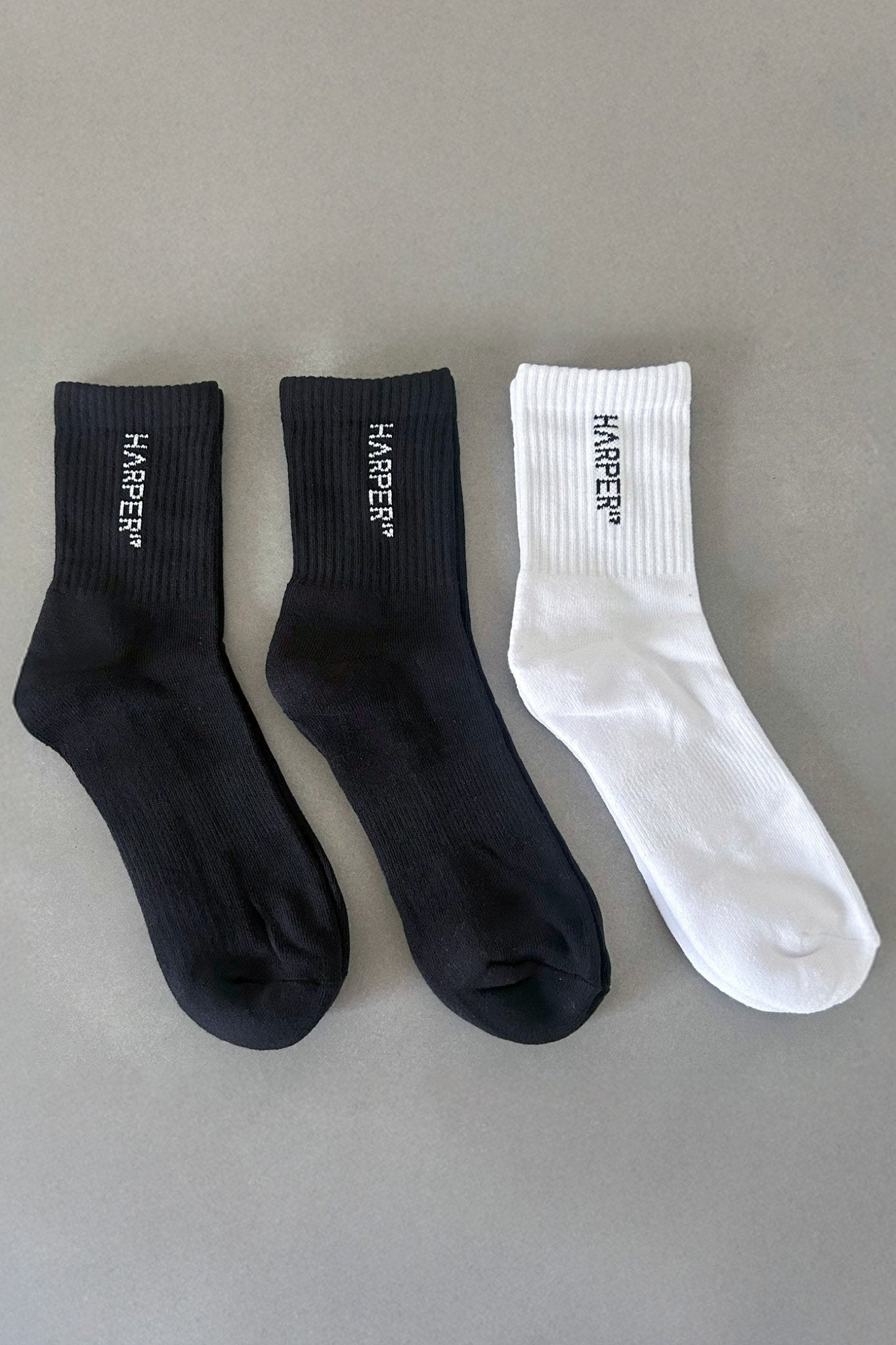 H17 Classic Socks 3 Pack - Short - Black and White - Cleo Harper