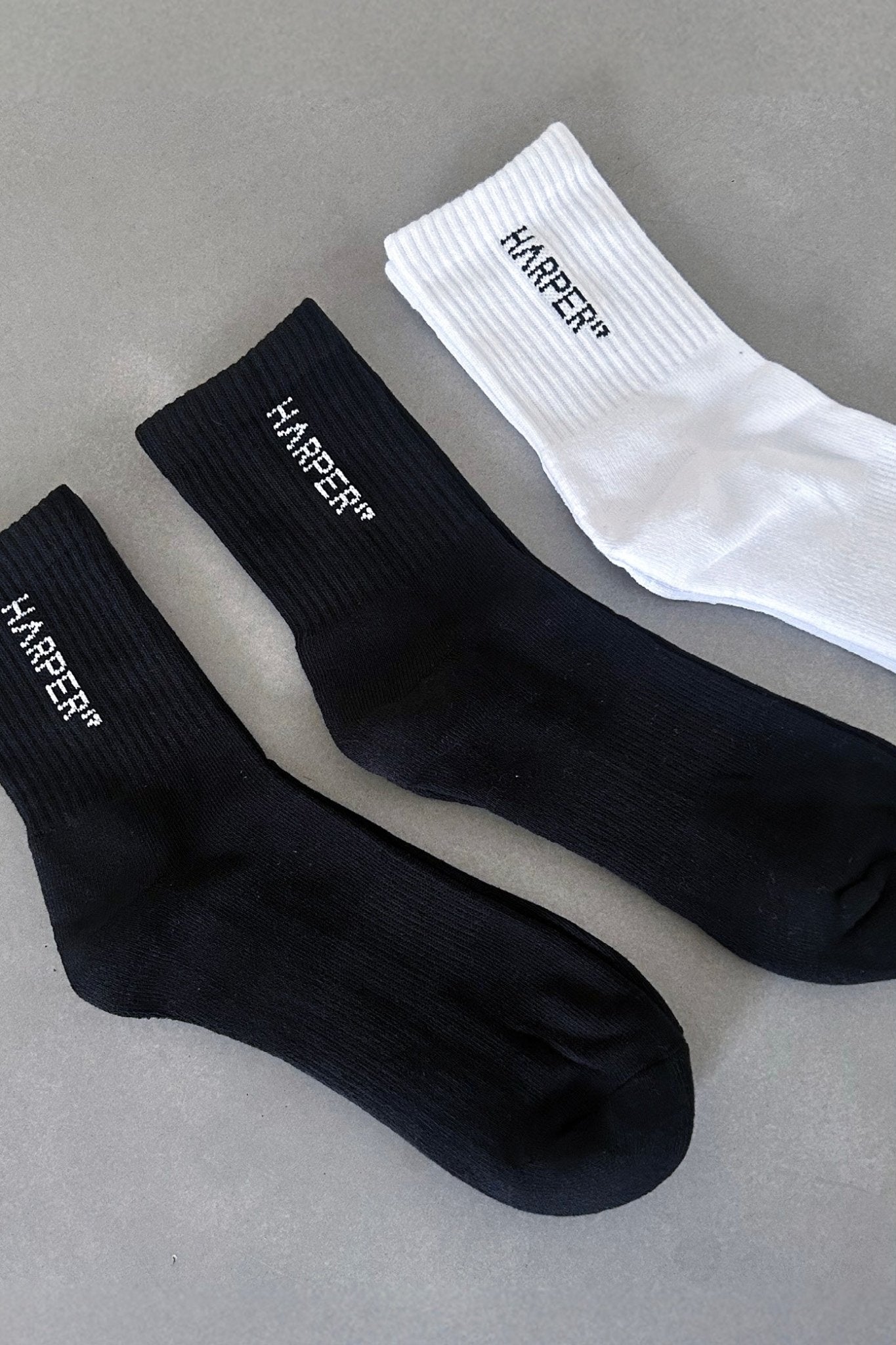H17 Classic Socks 3 Pack - Short - Black and White - Cleo Harper