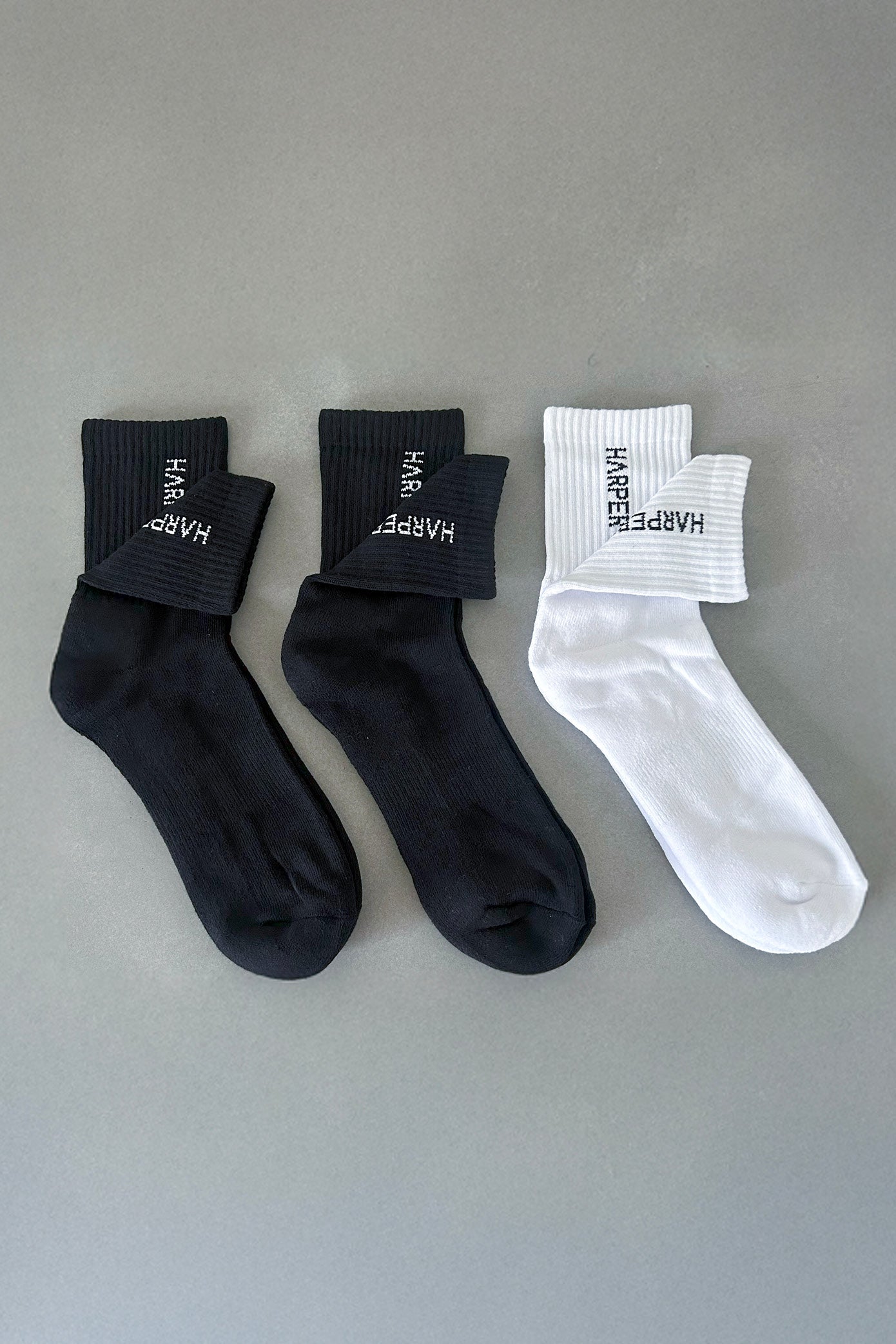 H17 Classic Socks 3 Pack - Short - Black and White - Cleo Harper