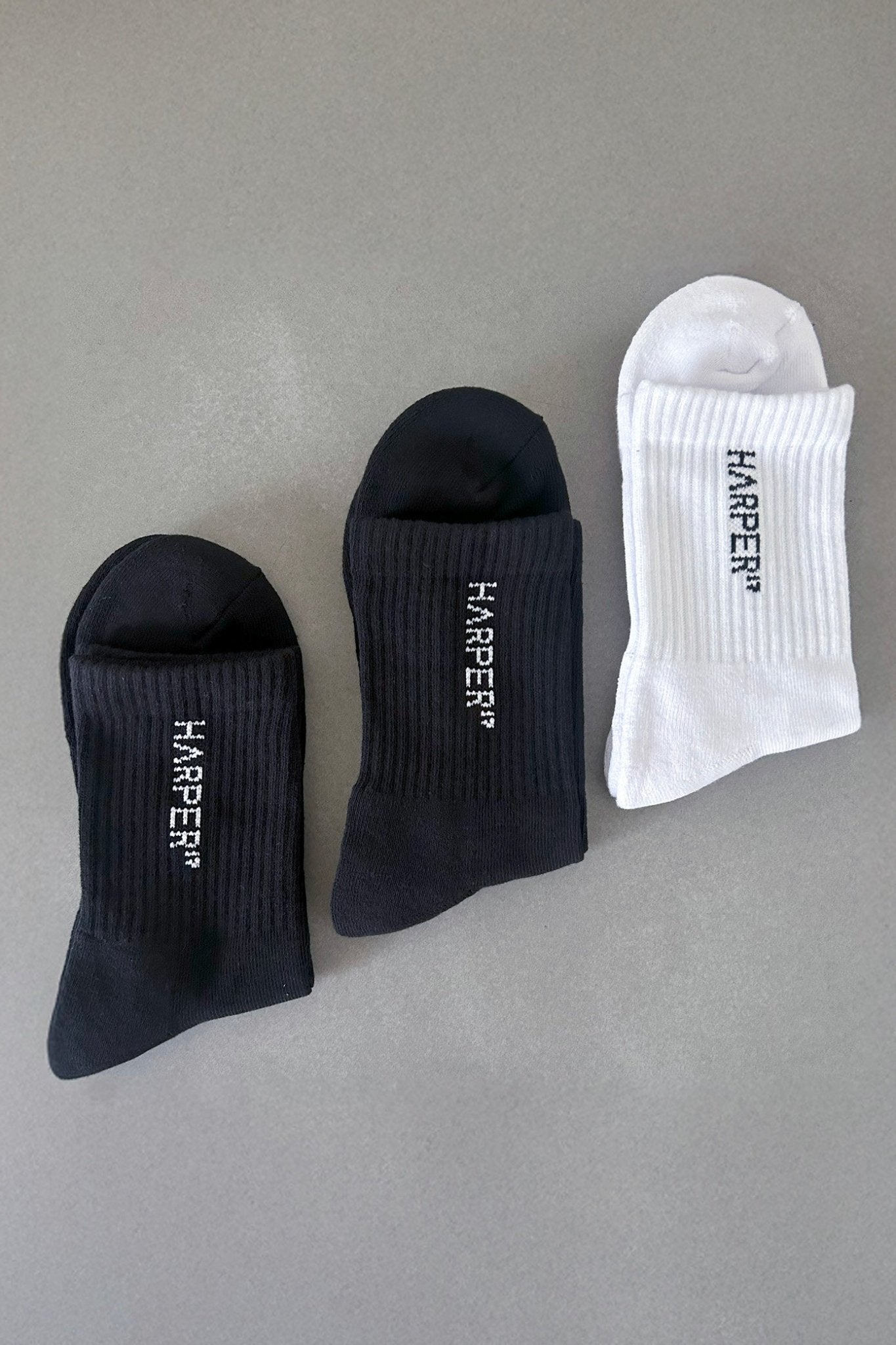 H17 Classic Socks 3 Pack - Short - Black and White - Cleo Harper