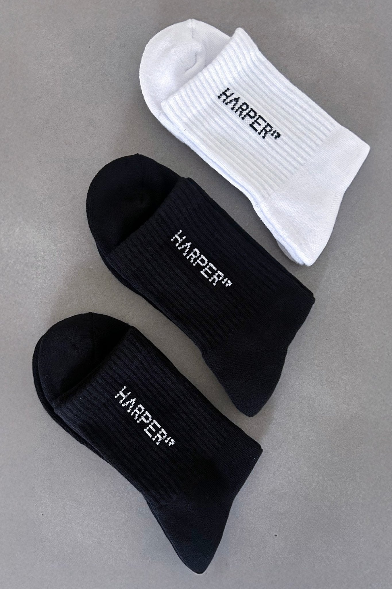 H17 Classic Socks 3 Pack - Short - Black and White - Cleo Harper