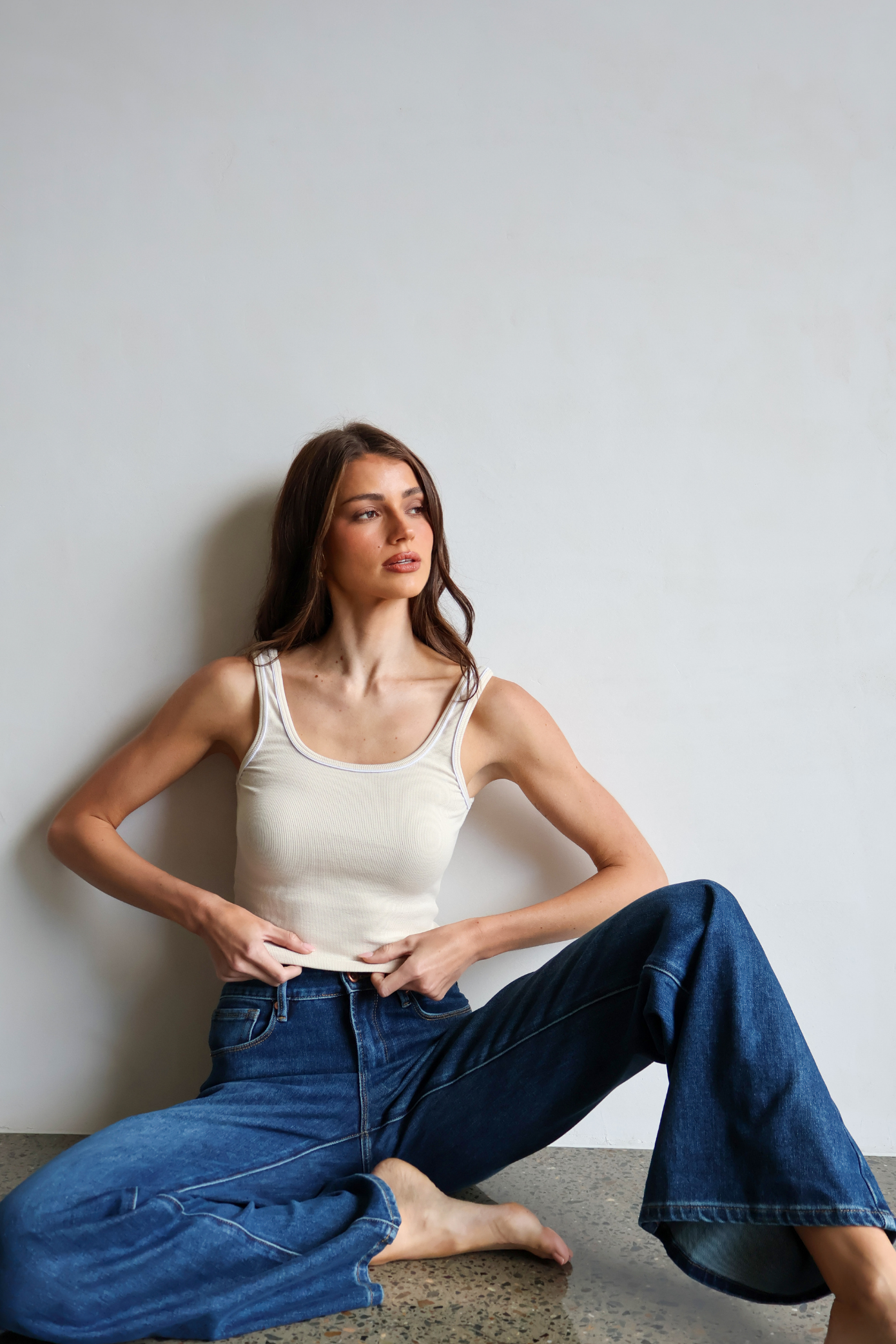 Palazzo Wide Leg Jean - Dark Denim