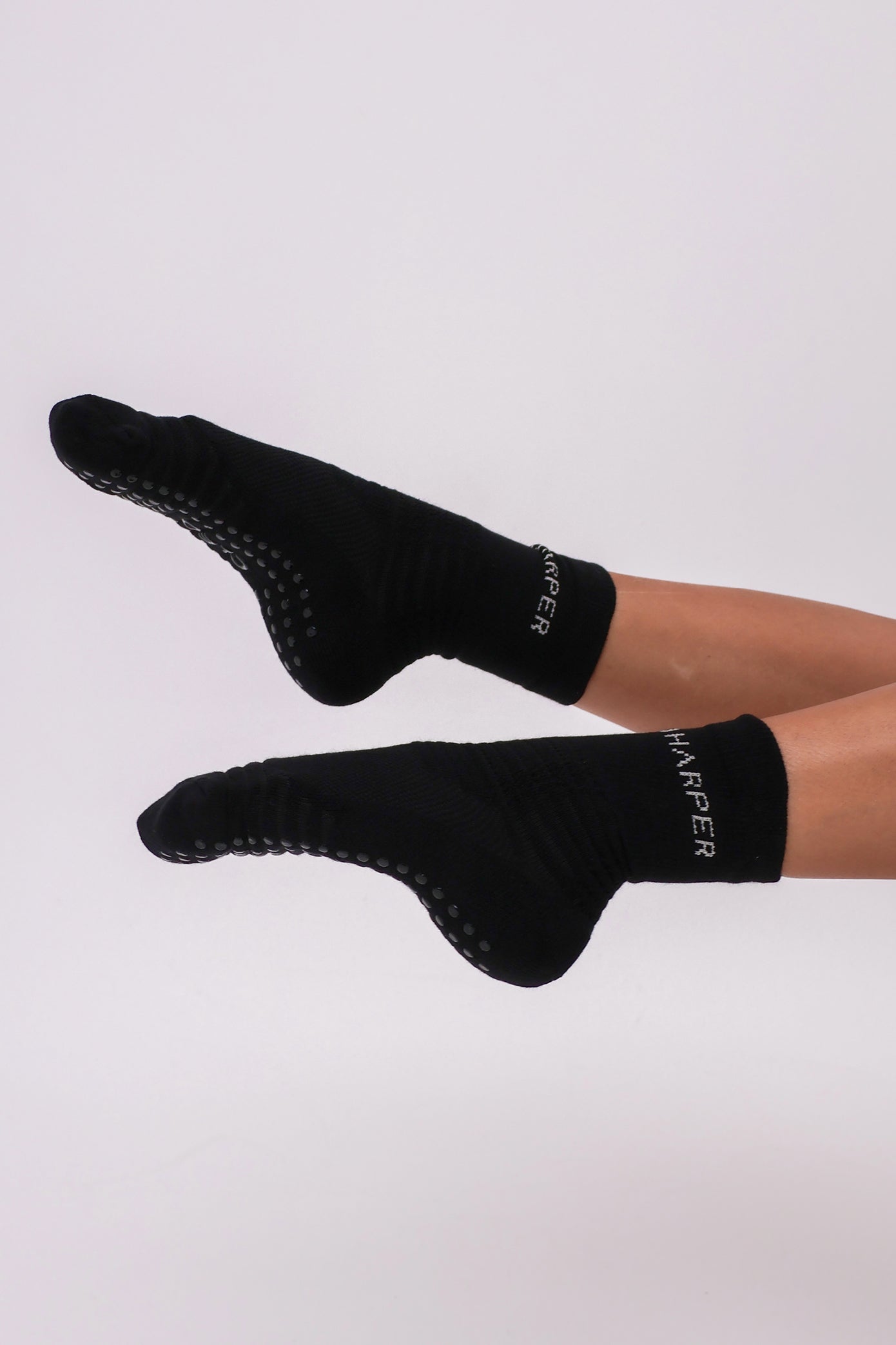 Grip Socks 2 Pack - Crew - Black / White
