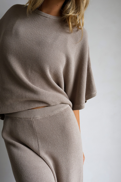 Norfolk 100% Cotton Knit Pant - Sand