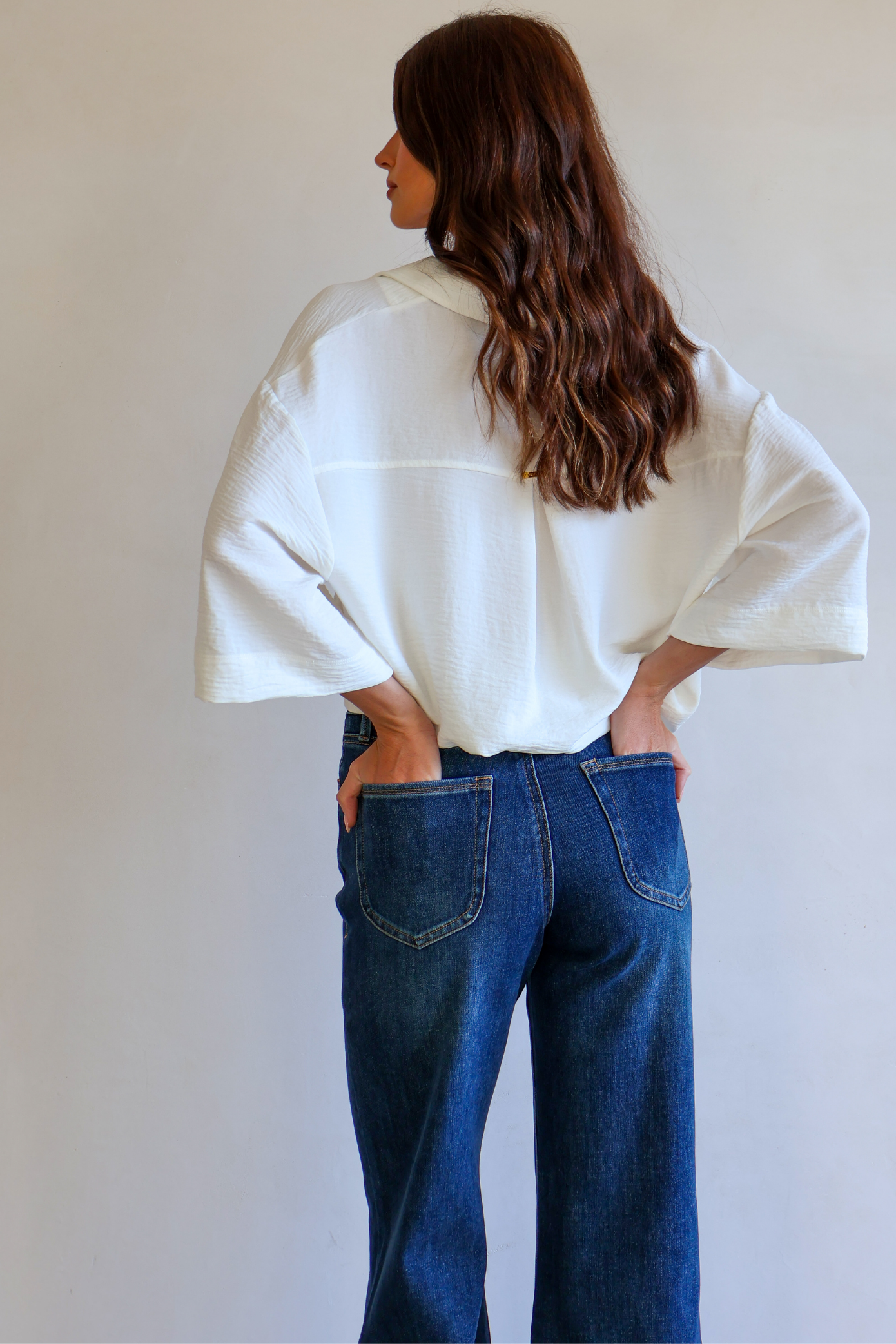 Palazzo Wide Leg Jean - Dark Denim