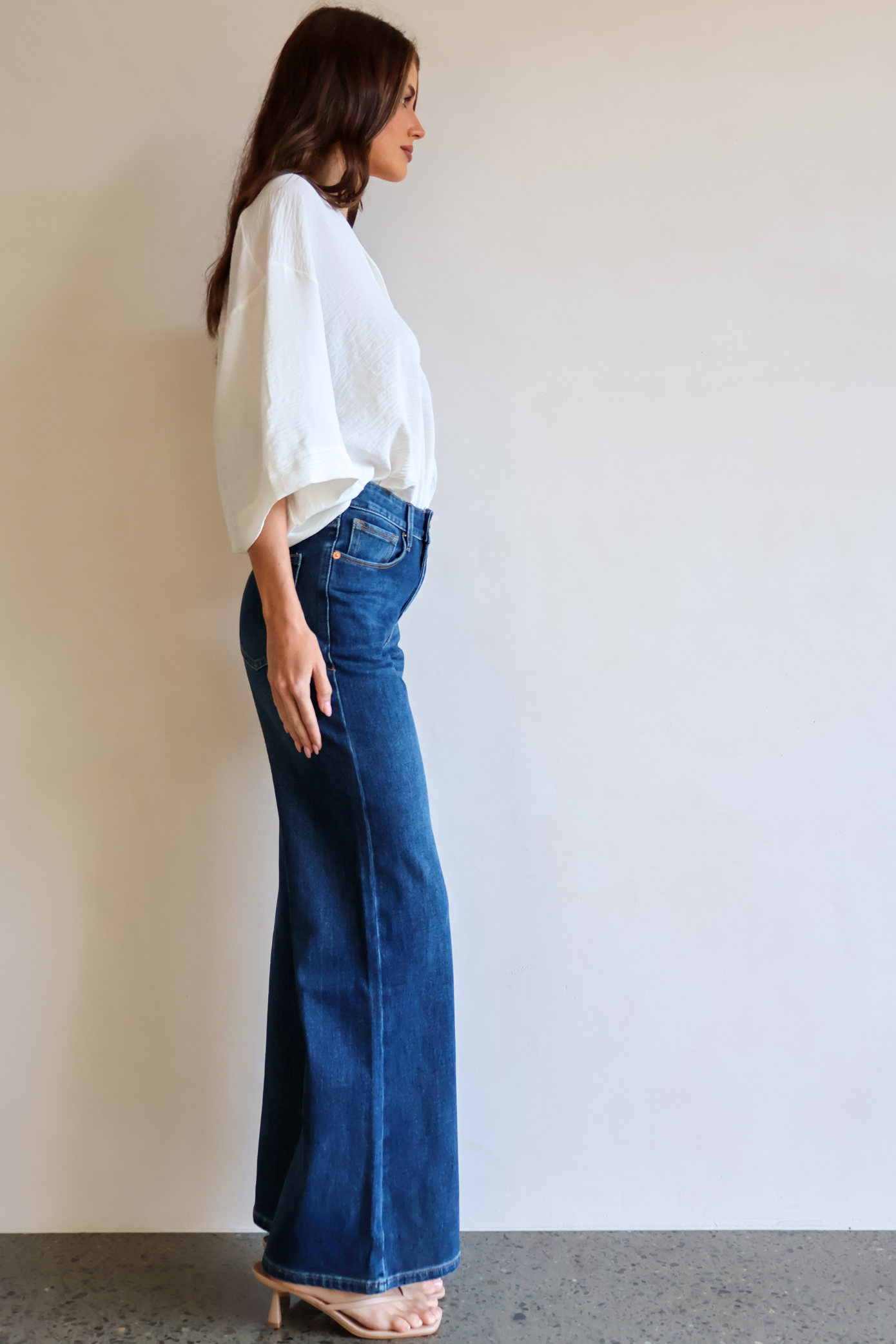 Palazzo Wide Leg Jean - Dark Denim