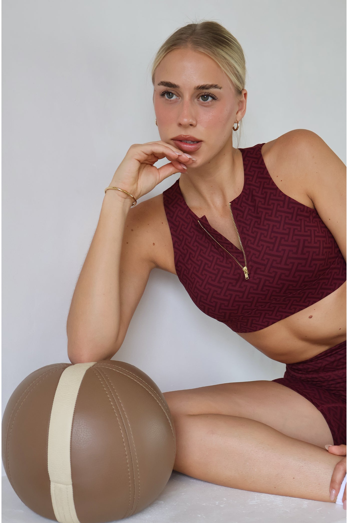 Maze Bralet - Monogram Burgundy