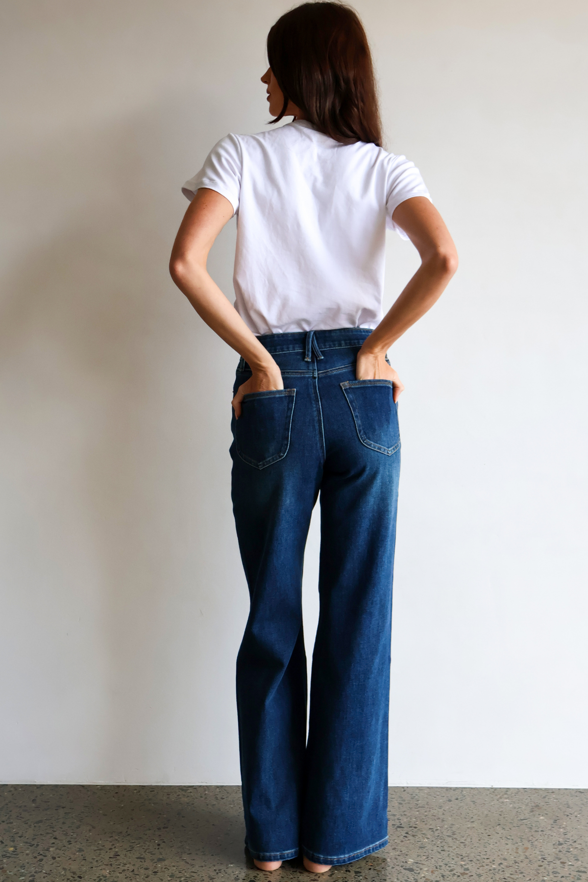 Palazzo Wide Leg Jean - Dark Denim