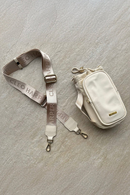 Water Bottle Bag & Bottle - Beige - Cleo Harper