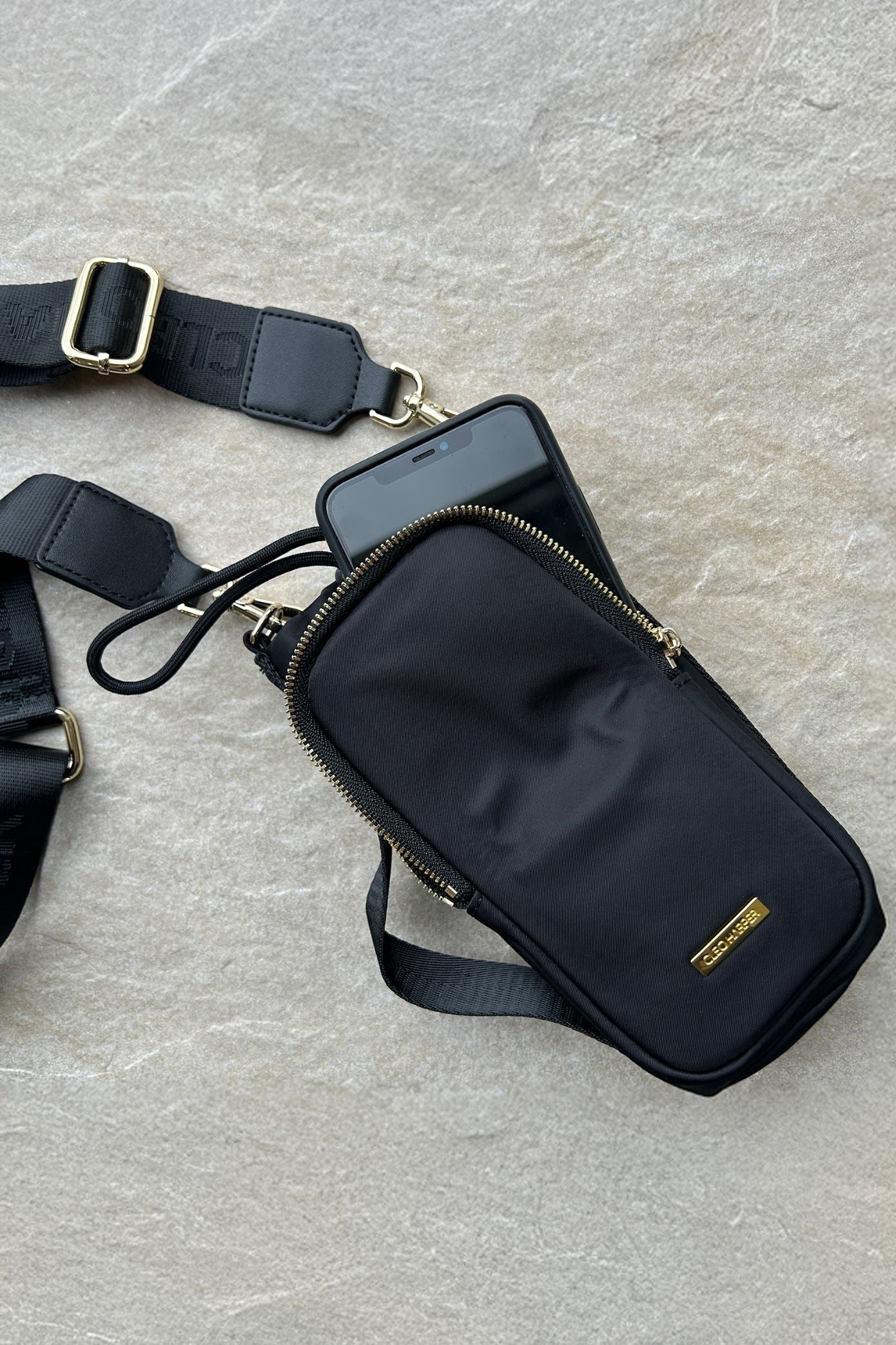 Water Bottle Bag & Bottle - Black - Cleo Harper