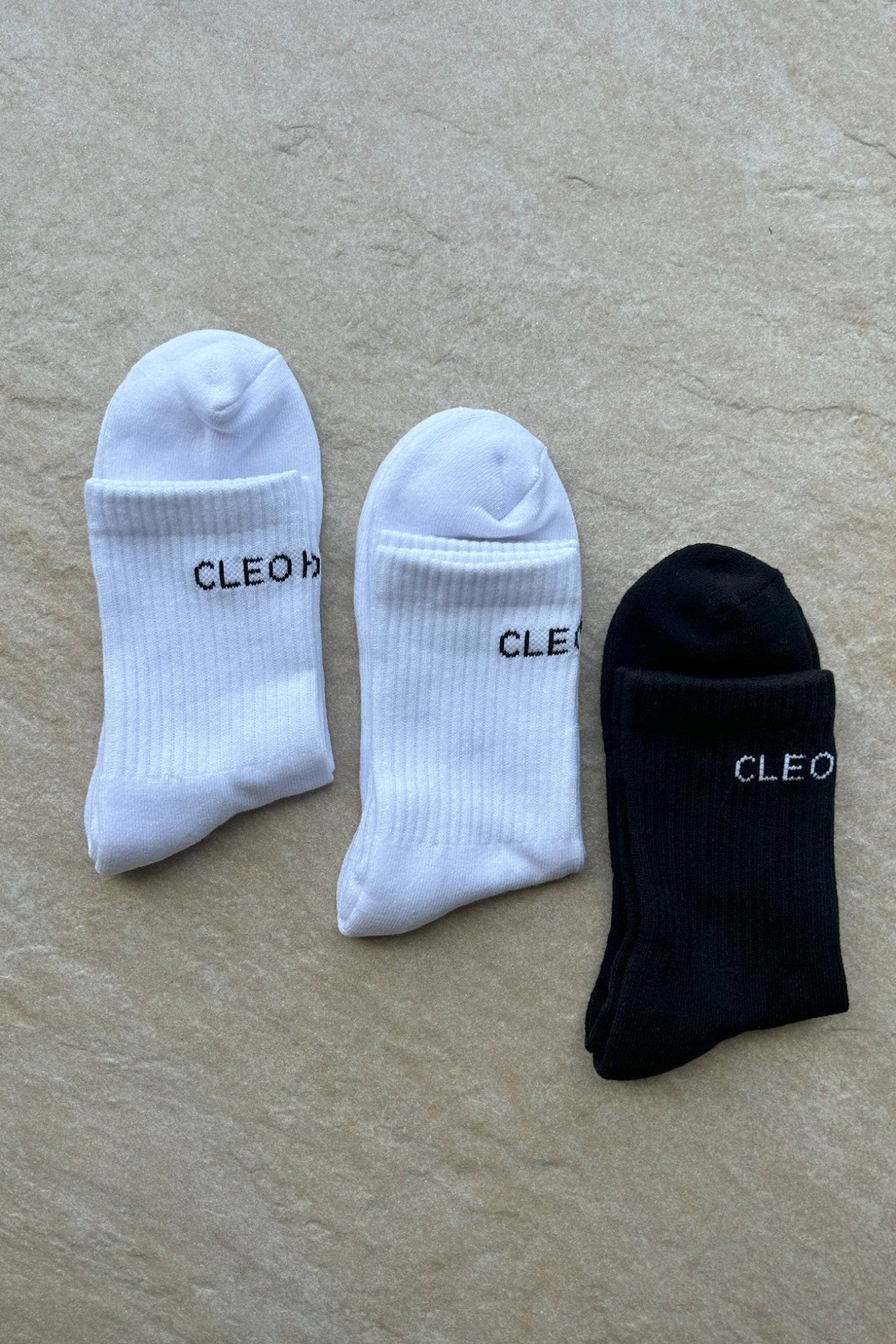 Classic Socks 3 Pack - Short - Black - White - Cleo Harper