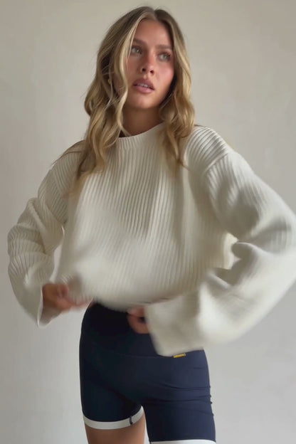 Augusta 100% Cotton Sweater - Ivory